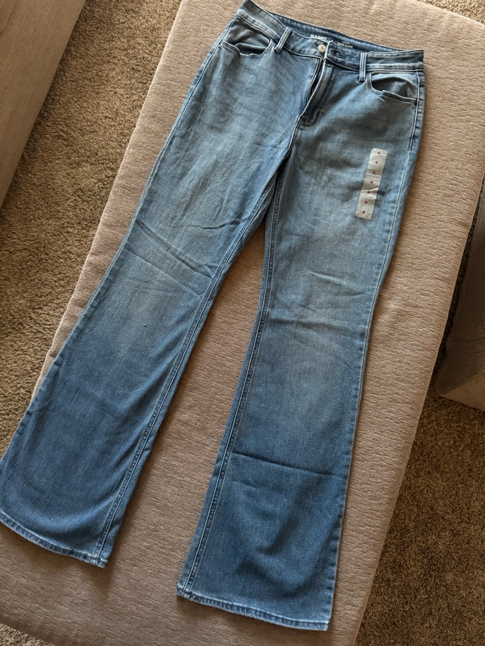 Old Navy Women's WOW High-Rise Flare Jeans in Light Blue Wash